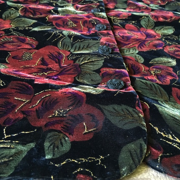 Vintage Norton McNaughton Velvet Rose Jacket - Picture 7 of 16